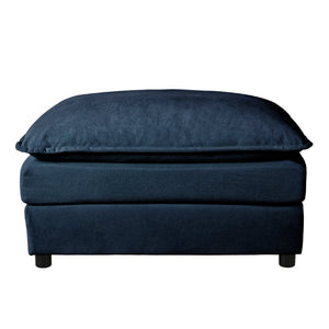 English Elm Modular Cloud Sectional Sofa Deep Seat Chenille L Shaped Couch with Movable Ottoman Blue W3163S00060