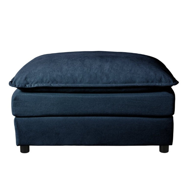 English Elm Modular Cloud Sectional Sofa Deep Seat Chenille L Shaped Couch with Movable Ottoman Blue W3163S00060