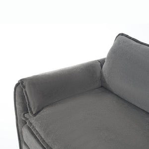 English Elm Modular U Shaped Chenille Sectional with Deep Seats and Two Movable Ottomans Grey W3163S00073