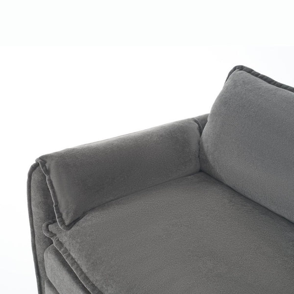 English Elm Modular U Shaped Chenille Sectional with Deep Seats and Two Movable Ottomans Grey W3163S00073