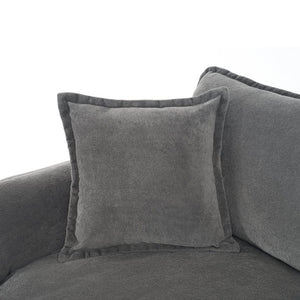 English Elm Modular U Shaped Chenille Sectional with Deep Seats and Two Movable Ottomans Grey W3163S00073