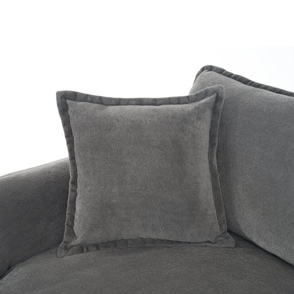 English Elm Modular U Shaped Chenille Sectional with Deep Seats and Two Movable Ottomans Grey W3163S00073