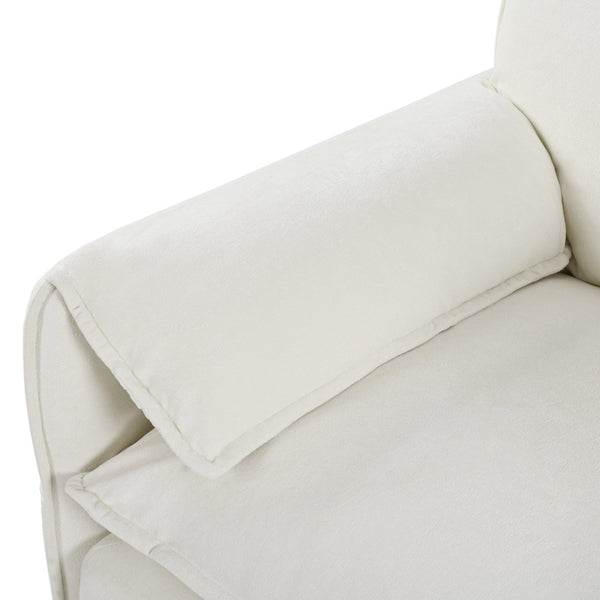 English Elm Old:w3163s00004 Modular Chenille Loveseat with Deep Cushioned Seat for Modern Living Spaces Beige W3163S00075