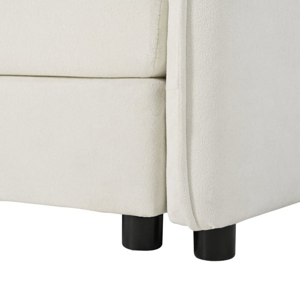 English Elm Oversized Modular Cloud Sectional Sofa in Plush Chenille for Living Room Lounging Beige W3163S00076