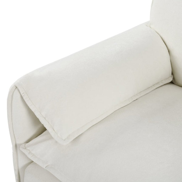 English Elm Oversized Chenille Accent Chairs Set of Two with Deep Foam Seat for Modern Living Rooms Beige W3163S00077