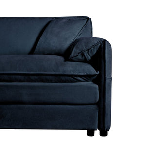 English Elm Oversized Modular Cloud Sectional Sofa in Plush Chenille for Living Room Lounging Blue W3163S00081
