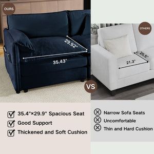 English Elm Oversized Modular Cloud Sectional Sofa in Plush Chenille for Living Room Lounging Blue W3163S00081
