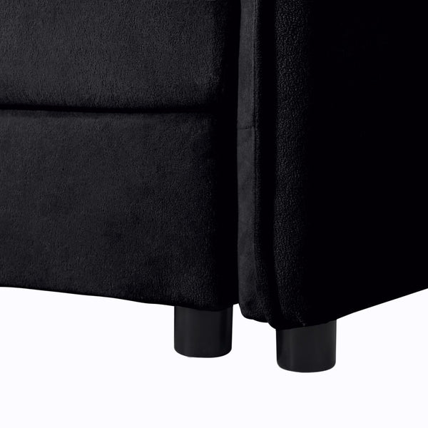 English Elm Old:w3163s00004 Modular Chenille Loveseat with Deep Cushioned Seat for Modern Living Spaces Black W3163S00085