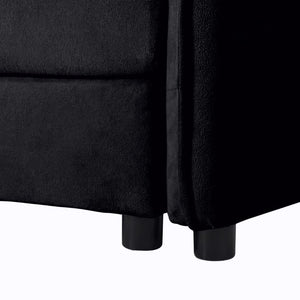 English Elm Oversized Modular Cloud Sectional Sofa in Plush Chenille for Living Room Lounging Black W3163S00086
