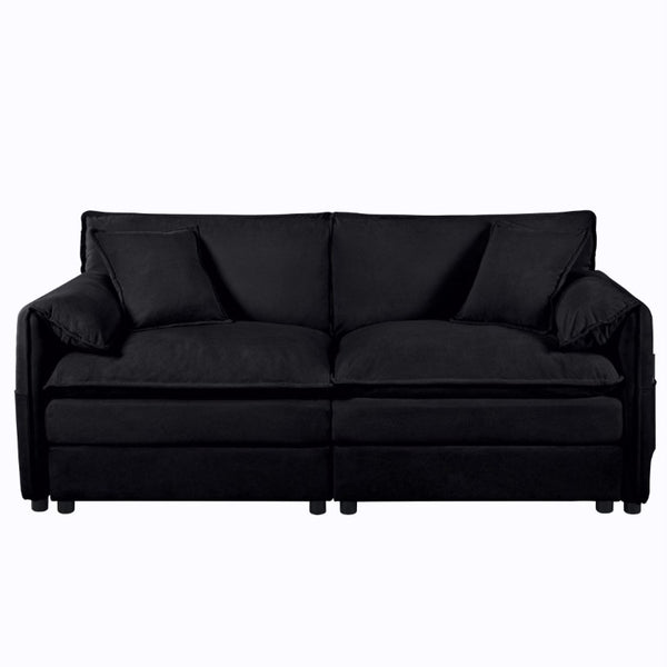 English Elm Oversized Chenille Cloud Loveseat Set Deep Seat Modular Sofa for Living Room Comfort W3163S00088
