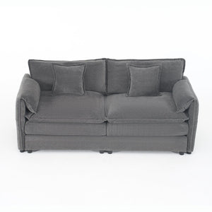 English Elm Oversized Chenille Loveseat with Deep Seat Modular Cloud Sofa for Modern Living Spaces W3163S00089