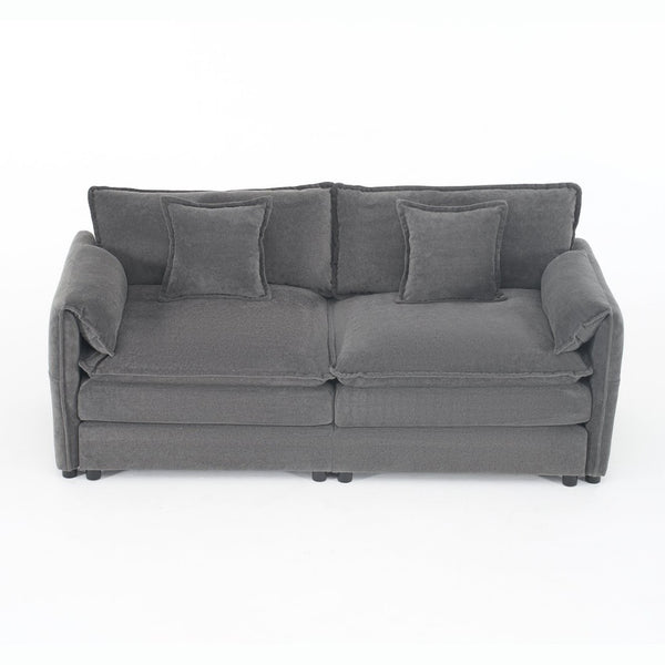 English Elm Oversized Chenille Loveseat with Deep Seat Modular Cloud Sofa for Modern Living Spaces W3163S00089