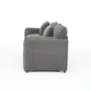 English Elm Oversized Chenille Loveseat with Deep Seat Modular Cloud Sofa for Modern Living Spaces W3163S00089