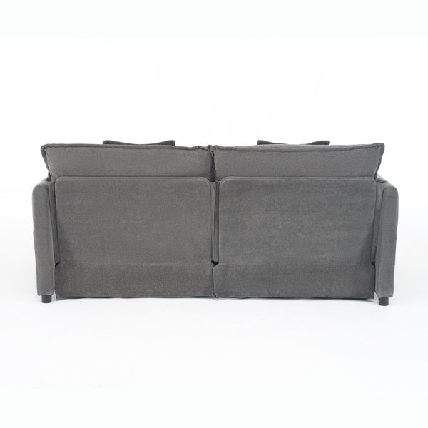 English Elm Oversized Chenille Loveseat with Deep Seat Modular Cloud Sofa for Modern Living Spaces W3163S00089