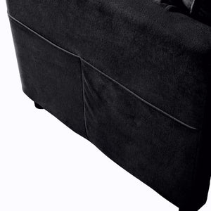 English Elm Oversized Chenille Accent Chairs Set of Two with Deep Foam Seat for Modern Living Rooms Black W3163S00093