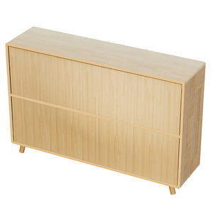 English Elm Wooden Pine 7 Cube Two Tier Open Bookcase with Raised Legs for Office or Living Room W3166P433587