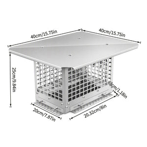 English Elm Stainless Steel Chimney Cap with Adjustable Base Rust Resistant Flue Cover for Fireplaces W3167P389793
