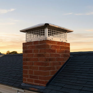 English Elm Middle Stainless Steel Chimney Cap Adjustable Base Mesh Guard Rain Snow Protection W3167P389794
