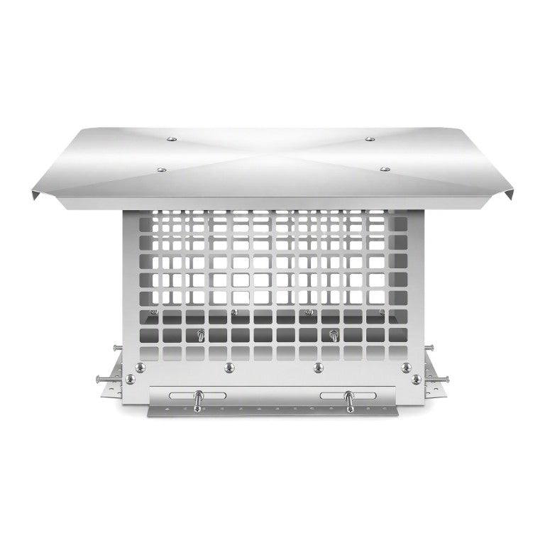 English Elm Middle Stainless Steel Chimney Cap Adjustable Base Mesh Guard Rain Snow Protection W3167P389794