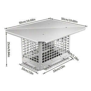 English Elm Middle Stainless Steel Chimney Cap Adjustable Base Mesh Guard Rain Snow Protection W3167P389794