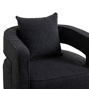 English Elm W1115-B-Blc Chenille Swivel Accent Chair for Small Spaces Bedroom or Living Room W3188P346862