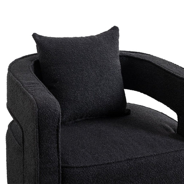 English Elm W1115-B-Blc Chenille Swivel Accent Chair for Small Spaces Bedroom or Living Room W3188P346862