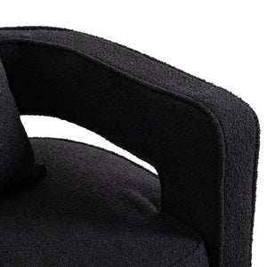English Elm W1115-B-Blc Chenille Swivel Accent Chair for Small Spaces Bedroom or Living Room W3188P346862
