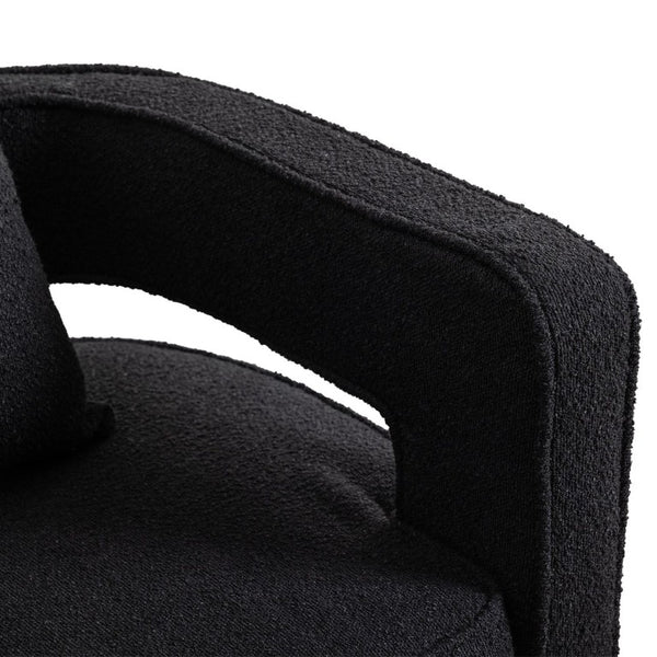 English Elm W1115-B-Blc Chenille Swivel Accent Chair for Small Spaces Bedroom or Living Room W3188P346862