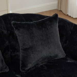 English Elm 74.8 Inch Faux Fur Cloud Loveseat Sculptural Petal Frameless Foam Plush Lounge Sofa W3189P526071