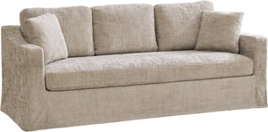 English Elm 83.86" Wide Chenille Three Seater Sofa Deep Cushioned Seat for Living Room Comfort Wheat W3189S00036