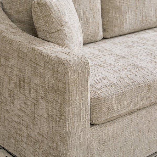 English Elm 83.86" Wide Chenille Three Seater Sofa Deep Cushioned Seat for Living Room Comfort Wheat W3189S00036