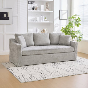 English Elm 83.86" Wide Chenille Three Seater Sofa Deep Cushioned Seat for Living Room Comfort Gray W3189S00038
