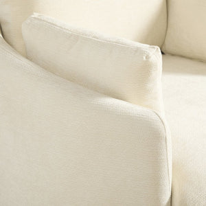 English Elm 42.52W Chenille Swivel Barrel Chair with Pocket Spring Seat and Lumbar Pillow Support Beige W3189S00053
