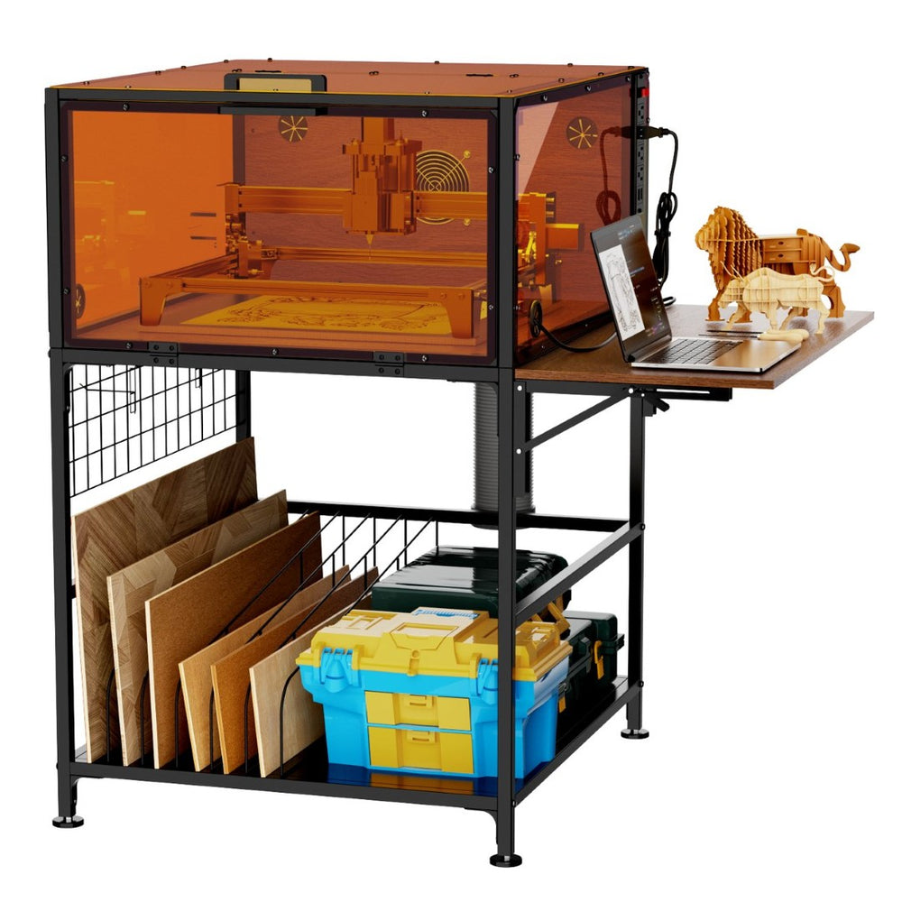 English Elm Laser Engraver Enclosure Cabinet with 6000 Rpm Fan Eye Safe Ventilated Workstation W3190P476143