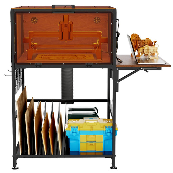 English Elm Laser Engraver Enclosure Cabinet with 6000 Rpm Fan Eye Safe Ventilated Workstation W3190P476143