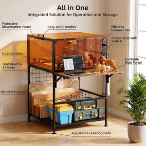 English Elm Laser Engraver Enclosure Cabinet with 6000 Rpm Fan Eye Safe Ventilated Workstation W3190P476143