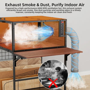 English Elm Laser Engraver Enclosure Cabinet with 6000 Rpm Fan Eye Safe Ventilated Workstation W3190P476143