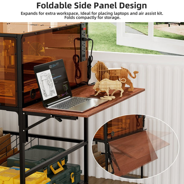 English Elm Laser Engraver Enclosure Cabinet with 6000 Rpm Fan Eye Safe Ventilated Workstation W3190P476143