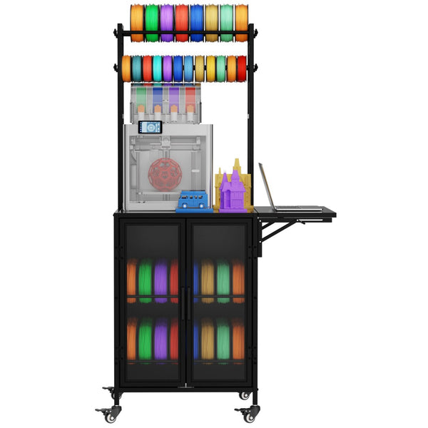 English Elm 3d Printer Stand Heavy Duty Rolling Cart Filament Storage Cabinet Workshop Studio W3190P489409