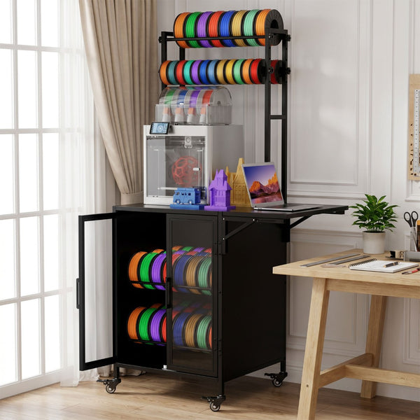 English Elm 3d Printer Stand Heavy Duty Rolling Cart Filament Storage Cabinet Workshop Studio W3190P489409
