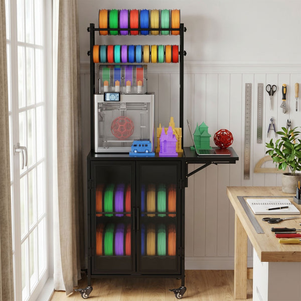 English Elm 3d Printer Stand Heavy Duty Rolling Cart Filament Storage Cabinet Workshop Studio W3190P489409