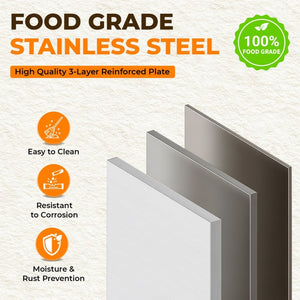 English Elm Stainless Steel Commercial Prep Table with Two Tier Overshelves and Side Hooks W3190P510550