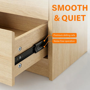 English Elm 6 Drawer Wood Dresser with Concealed Handles Rounded Corners and Spacious Flat Top W3204P484603