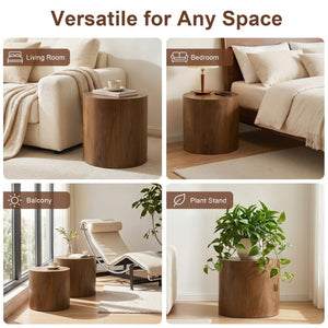 English Elm Nesting Coffee Tables Round Walnut Finish Mdf Set Assembly Free Modern Living Room Duo Walnut W3204P492523