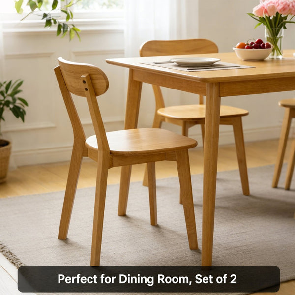 English Elm 100% Solid Wood Dining Chair Mid Century Curved Back Natural Grain Sturdy Build W3204P498561