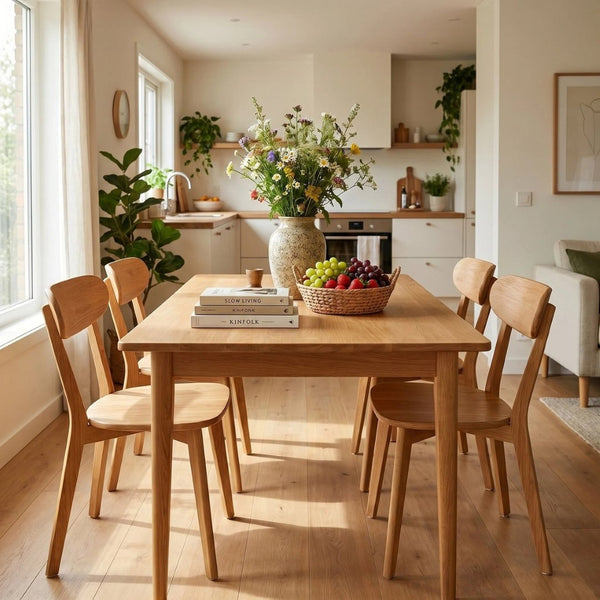 English Elm 100% Solid Wood Dining Chair Mid Century Curved Back Natural Grain Sturdy Build W3204P498561