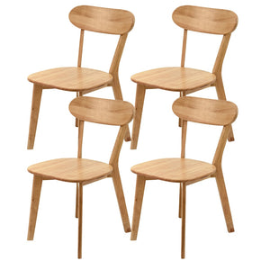 English Elm 100% Solid Wood Dining Chair Set with Curved Backrest and Mid Century Modern Style W3204P498563