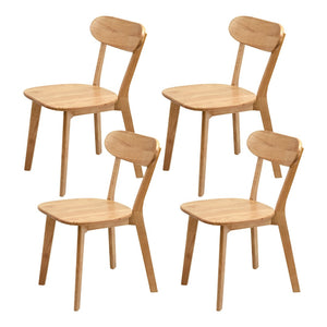 English Elm 100% Solid Wood Dining Chair Set with Curved Backrest and Mid Century Modern Style W3204P498563