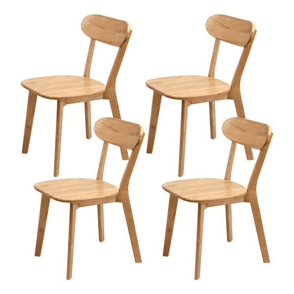 English Elm 100% Solid Wood Dining Chair Set with Curved Backrest and Mid Century Modern Style W3204P498563