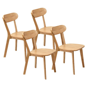 English Elm 100% Solid Wood Dining Chair Set with Curved Backrest and Mid Century Modern Style W3204P498563